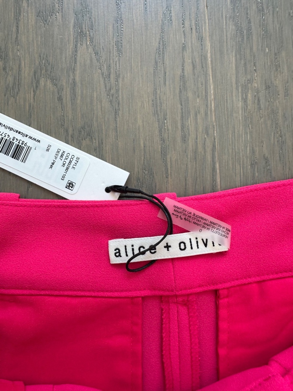 Alice + Olivia Blaire High Rise Pleated Pants Trousers Deep Pink Size 0 w/ Tags - Picture 5 of 9